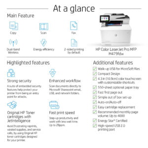 IMPRESORA MULTIFUNCION LASER COLOR HP M479FDW 28 PPM COLOR WIFI EPRINT W1A80A - Imagen 1