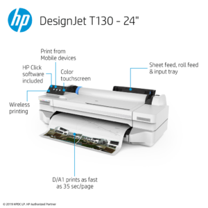 PLOTTER HP T130 DESIGNJET WIFI 61CM (24) 5ZY58A - Imagen 1