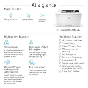 IMPRESORA LASER NEGRO HP M404DW 40 PPM EPRINT (W1A56A) - Imagen 1