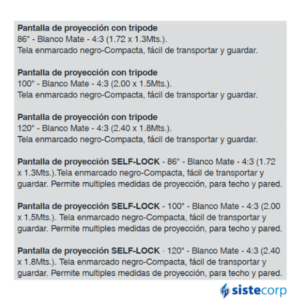 PANTALLA PARA PROYECTOR 120 PULG. CON TRIPODE NTELAID  (IT-TPS120) - Imagen 3