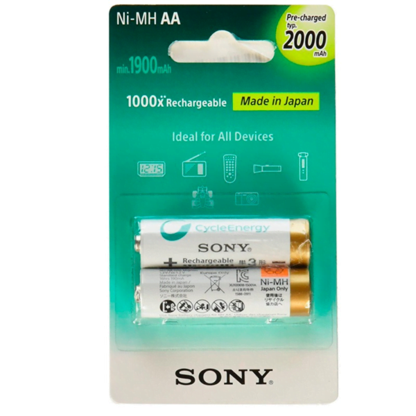 PILA RECARGABLE AA SONY CYCLE 2000MHA (Nh-Aa-B2Kn) BLISTERX2(VENTA POR UNIDAD)