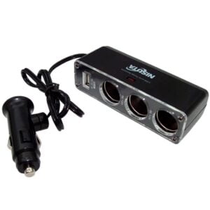 CARGADOR USB AUTO  1 SALIDA USB 3 SALIDAS ENCENDEDOR TOMA AUTO 12V/24V NS-CO13U NISUTA - Imagen 1