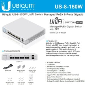 SWITCH UBIQUITI UNIFI 8 PUERTOS GB POE + 2 SFP (US-8-150W) - Imagen 4