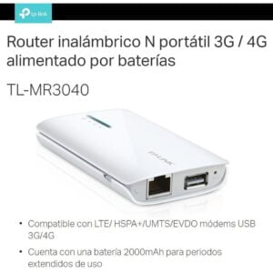ROUTER TP-LINK WIRELESS N 150MBPS 3G/4G (MR3040) PORTATIL C/BATERIA - Imagen 3