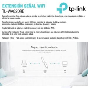 EXTENSOR DE RANGO WIFI 300MBPS USB TP-LINK (TL-WA820RE) - Imagen 4