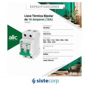TERMICA ALIC M60T BIPOLAR 16A - Imagen 1
