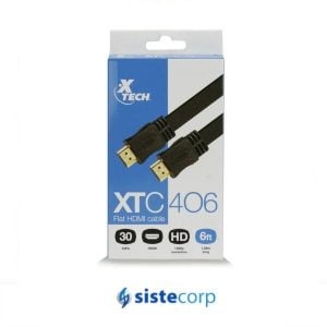 CABLE PLANO HDMI a HDMI 1.8 mts 1080p 30AWG XTECH - Imagen 1