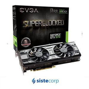 PLACA DE VIDEO 8GB GTX 1070 EVGA SUPERCLOCKED ACX 3.0 - Imagen 1