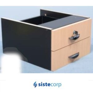 CAJONERO DOBLE C/ LLAVE QUICKLINE (NEGRO-CEDRO) - Imagen 1