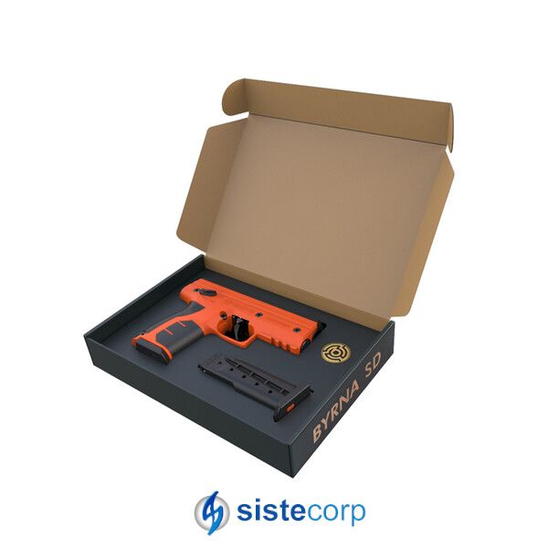 PISTOLA AUTODEFENSA NO LETAL BYRNA SD SECURITY BOX - NARANJA