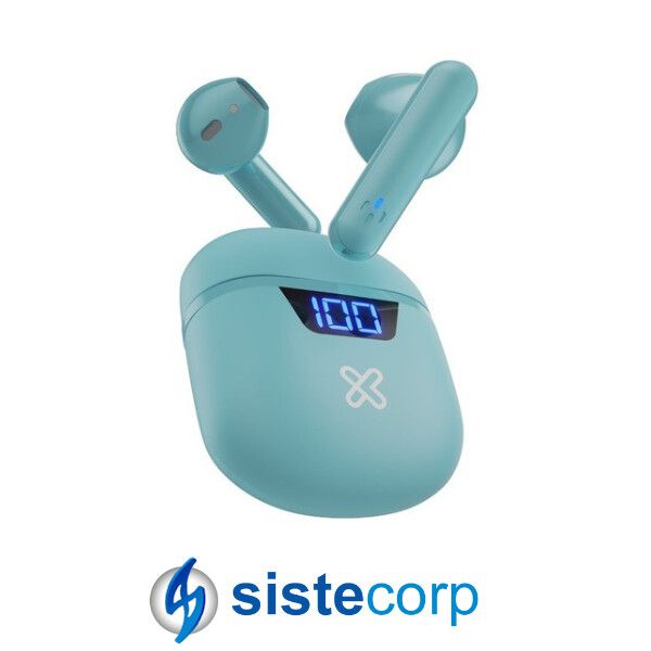 AURICULAR KLIPEXTREME TOUCHBUDS TW AQUA ESTUCHE DE CARGA CON DISPLAY LED (KTE-006AQ)