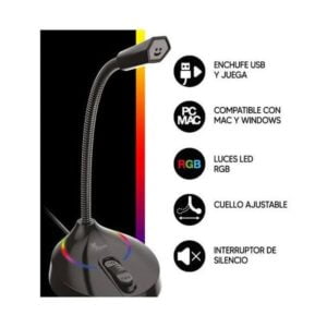 MICROFONO XTECH GLISSER GAMING C/LUZ USB RGB (XTS-680) - Imagen 3