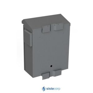 GABINETE METALICO POSTE C/SOPORTE PARA POSTE  CAZOLETA Y BANDEJA 650 x 250 x 610 (GPNIC) - Imagen 3