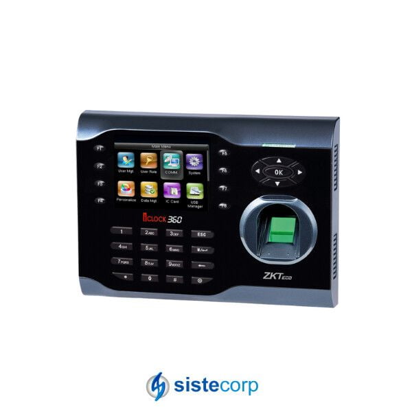 CONTROL DE ACCESO Y ASISTENCIA IP CON LECTOR DE HUELLA DIGITAL CON LECTOR DE RFID, VERSION PUSH COLOR NEGRO (ICLOCK360-ID-ZMM200)