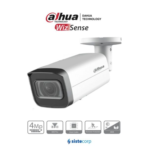 CAMARA BULLET IP DAHUA 4MP IR LENTE 6MM WIZSENSE SALIDA ALARMA (DH-IPC-HFW2441T-AS-0600B)