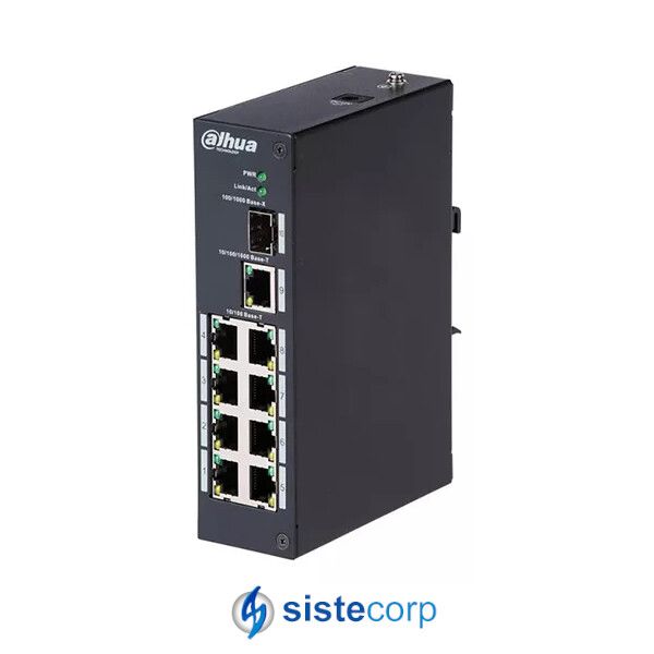 SWITCH CYGNUS 8-PORT ETHERNET INDUSTRIAL 1 PUERTO FIBRA OPTICA SFP UNMANAGED (PFS3110-8T)