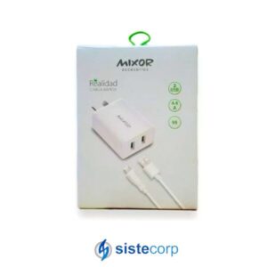 CARGADOR USB + CABLE MICRO USB - 2 SALIDAS - BLANCO - ONL-CAR08104 - MIXOR - ONLY - Imagen 1