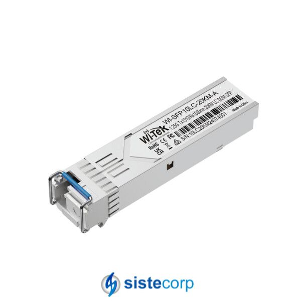 TRANSCEIVER WI-TEK SFP SM MONOMODO DE 20 KM 1,25 GBPS BIDI WDM (WI-SFP10LC-20KM)