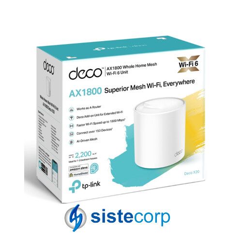 SISTEMA MESH TP-LINK DECO X20 (1-PACK) AX1800 (DECO X20(1-PACK))