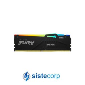 MEMORIA DDR5 16GB KINGSTON 6000MHZ FURY BEAST BLACK RGB (KF560C30BBA-16) - Imagen 1
