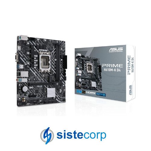 PLACA MADRE ASUS S1700 PRIME H610M-K D4 DDR4 BOX M-ATX (90PLACA MADRE1A10-M0EAY0)