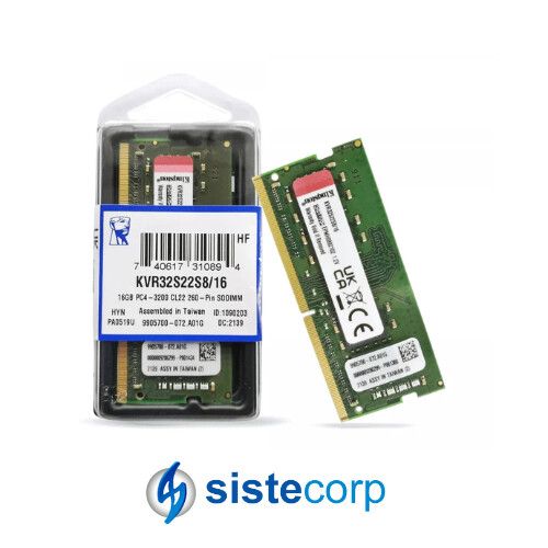 MEMORIA SODIMM DDR4 16GB KINGSTON 3200MHZ CL22 KVR (KVR32S22S8/16)