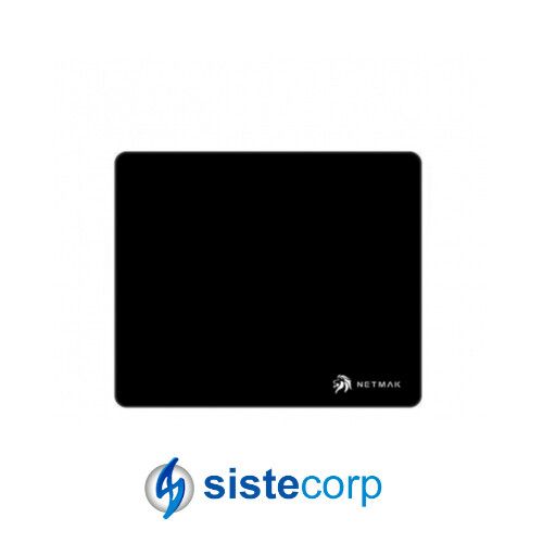 MOUSE PAD GAMER - 25X30 - 3MM ESPESOR - NEGRO - BORDE BORDADO NEGRO - NM-MP753 - NETMAK