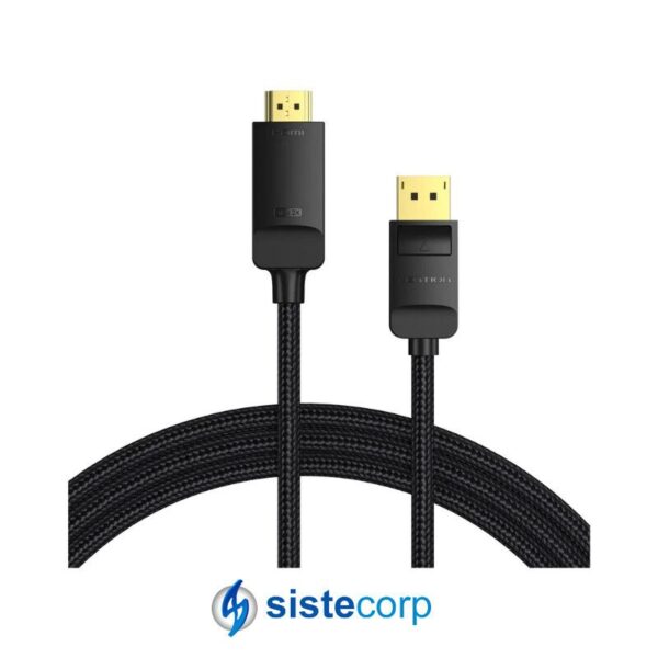 CABLE DISPLAYPORT - M A M - 3 MTS - 2.0 - 8K 60HZ - 4K 144HZ - HDR - 80GBPS (096-08K-3M)