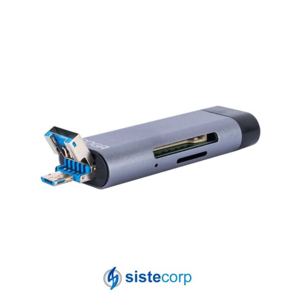 LECTOR MICRO SD / TARJETA SD CON CONECTOR USB / USB C / MICRO NOGA (NGH-49)