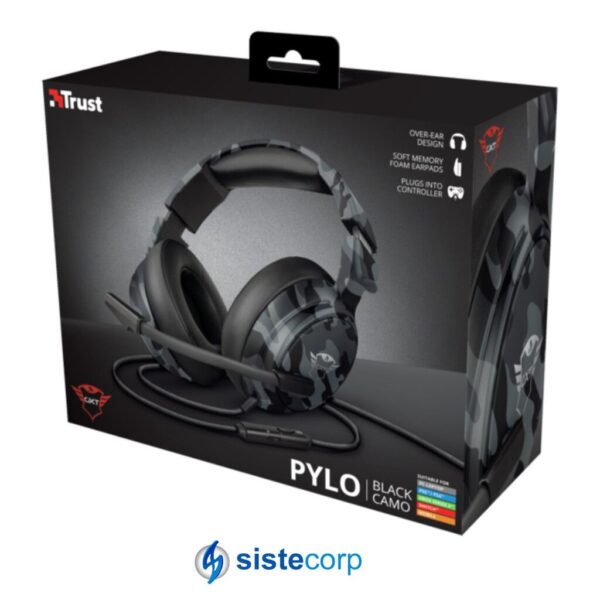 AURICULARES GXT 433K PYLO GAMING MULTIPLATAFORMA CAMO-BLACK TRUST