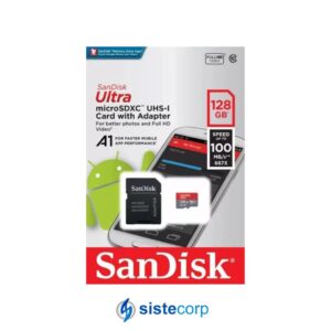 MICRO SD 128GB SANDISK A1 UHS-I CON ADAPTADOR (SDSQUAR-128G-GN6MN)