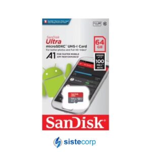 MICRO SD 64GB SANDISK A1 UHS-I CON ADAPTADOR (SDSQUAR-064G-GN6MN)