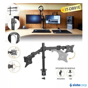 SOPORTE ESCRITORIO MONITOR DOBLE 13` A 27` IT-DB91E INTELAID - Imagen 3