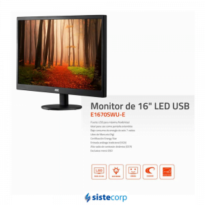 MONITOR LED 15.6'' AOC E1670SWU-E USB (E1670SWU-E) - Imagen 1