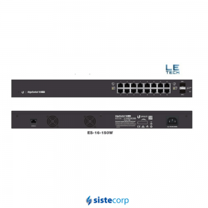 SWITCH UBIQUITI EDGESWITCH 16P GIGABIT POE 24/48V + 2SFP (ES-16-150W) - Imagen 2