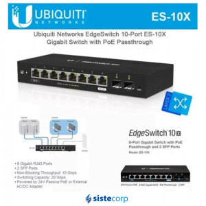 SWITCH UBIQUITI EDGESWITCH ES-10X 8 GIGABIT 1 PUERTO POE OUT 2 SFP ADMIN - Imagen 4