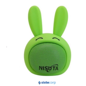 PARLANTE PORTATIL MASCOTA CONEJO VERDE BLUETOOTH NS-PA81BCV NISUTA - Imagen 1