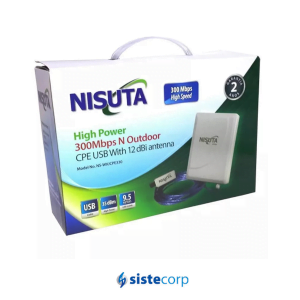 ANTENA CPE PANEL 12DBI EXT + ACCESS POINT 300MBPS USB 3W CABLE 9,5MTS NS-WIUCPE330 NISUTA - Imagen 2
