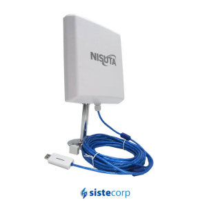 ANTENA CPE PANEL 12DBI EXT + ACCESS POINT 150MBPS USB HIGH POWER 33DBM 2W CABLE 9,5MTS NS-WIUCPE310 NISUTA - Imagen 1