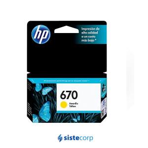 CARTUCHO ORIGINAL HP  670 AMARILLO P/ HP 3525/4615/4625,/5525 CZ116A  (CZ116AL) - Imagen 1