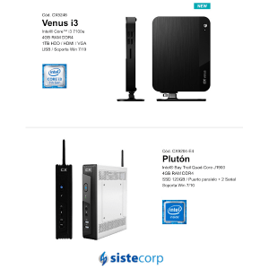 PC SLIM CX MINI PLUTON INTEL+SSD240G+8G+PAR+2SERIE - Imagen 4