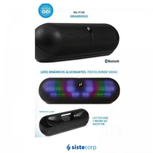 PARLANTES NOGANET BLUETOOTH BT NG-P100 USB/SD/FM - Imagen 2