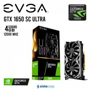 PLACA DE VIDEO 4GB GTX 1650 EVGA SC ULTRA GDDR6 GAMING DUAL F  (04G-P4-1257-KR) - Imagen 1