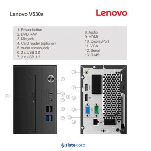 PC LENOVO V530S CORE I5-8400 8GB 256SSD FREEDOS (11BLS1MH00) - Imagen 2