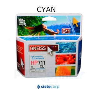 CARTUCHO PLOTTER ALTERNATIVO HP 711XL CIAN - DESIGNJET T120 T520 - Imagen 1