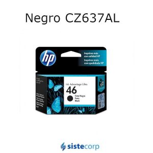 CARTUCHO ORIGINAL HP 46 NEGRA (CZ637AL) - Imagen 1