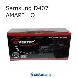 TONER ALTERNATIVO SAMSUNG D407 - AMARILLO - CLP-320 / CLP-321 / CLP-325 / CLP-326 / CLX-3185 / CLX-3186 / CLX-3285 - Imagen 1