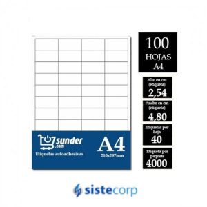ETIQUETAS ADHESIVAS A4  X500 HOJAS (ORITEC4101) - Imagen 1