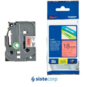 CINTA ROTULADORA BROTHER CINTA NEGRO EN ROJO 18MM - 8MTS  (TZE-441) - Imagen 1