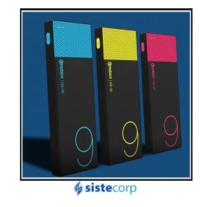 CARGADOR POWER BANK MOBOX MB-90 9000 MAH AZUL- ROSA AMARILLO - Imagen 1